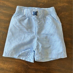 Baby boy Rugged Butts gingham plaid swim trunks